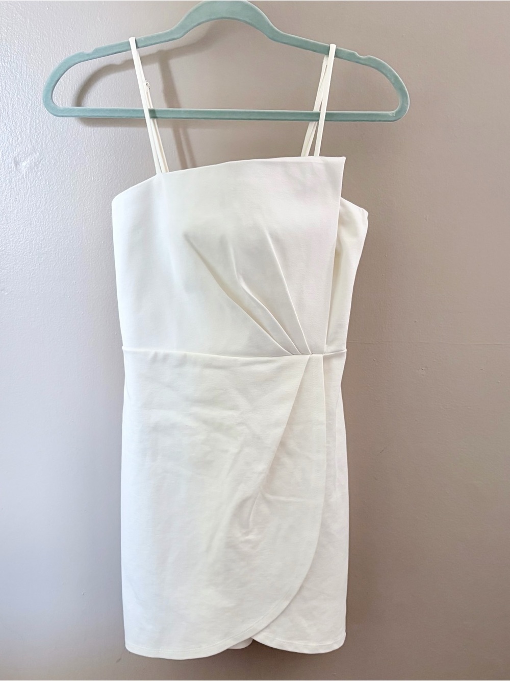 Lulu's White Asymmetrical Mini Dress with Double Straps